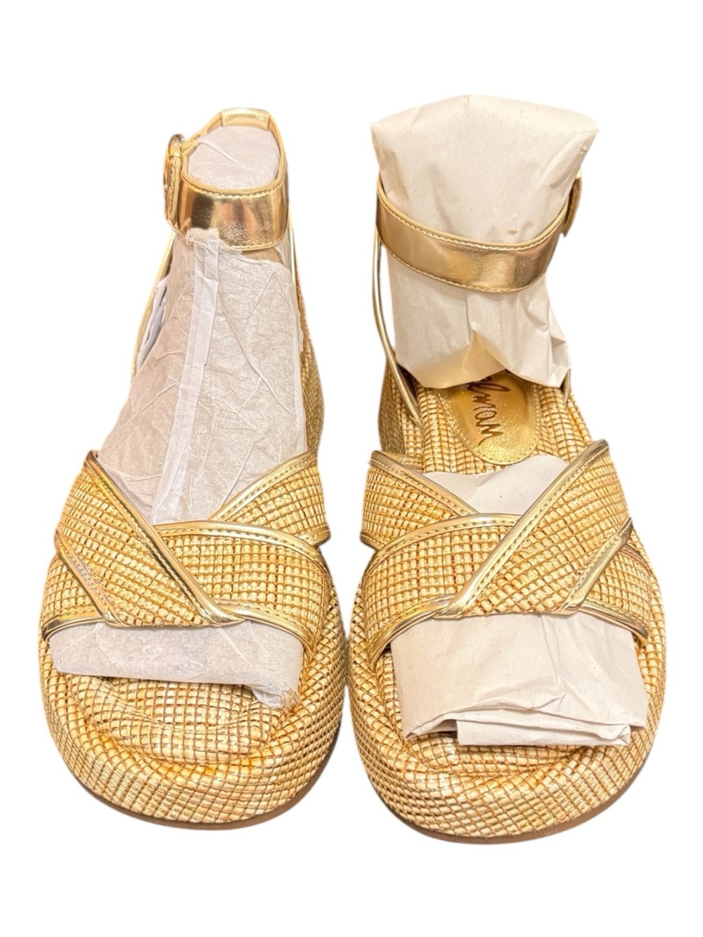 Sam Edelman NYLIE Gold Platform Wedge Sandals Women’s Size 6 NWOB